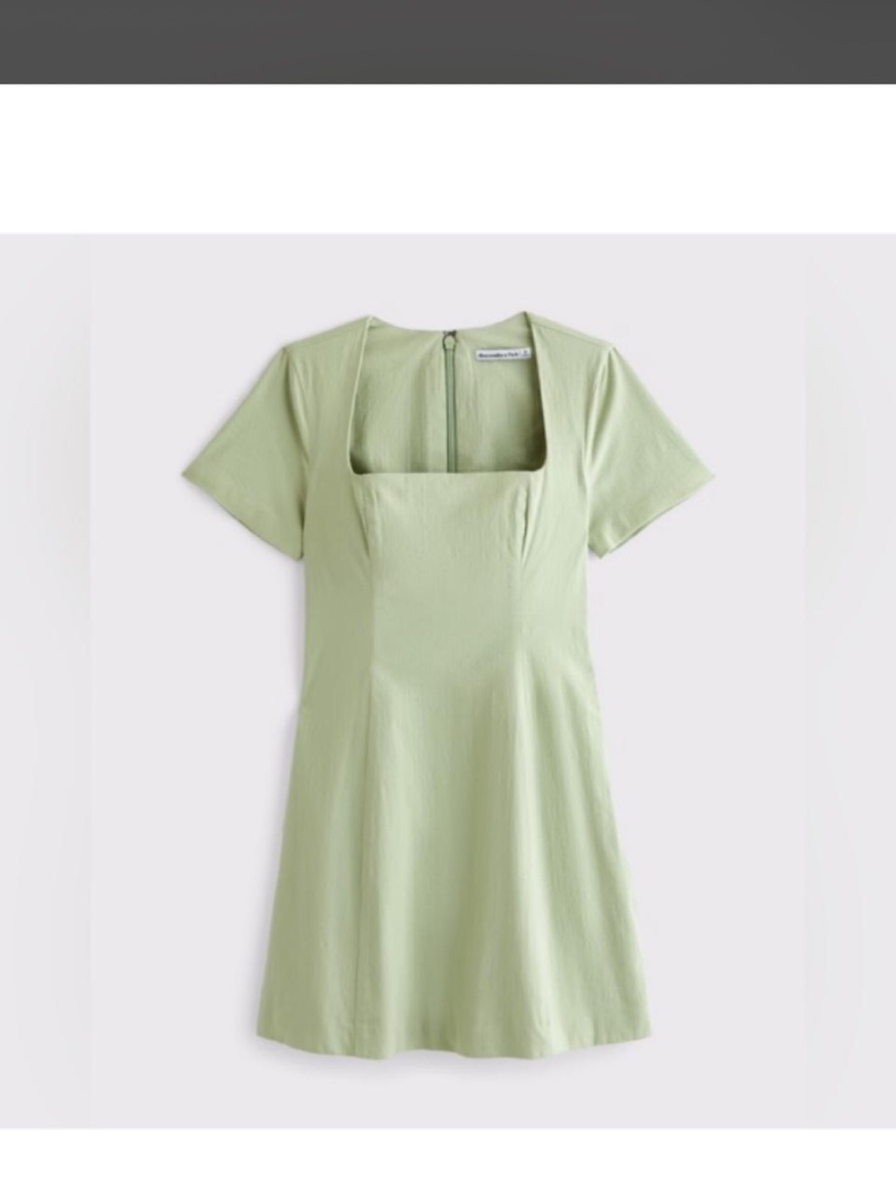 Abercrombie Square Neck Short Sleeve Mini Dress in Sage Green